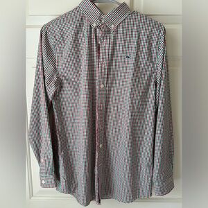 Boys VV Button Down Red and Green Check